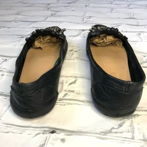 Aldo Genuine Leather Moccasin Stud Tassel Flats - Picture 6 of 7